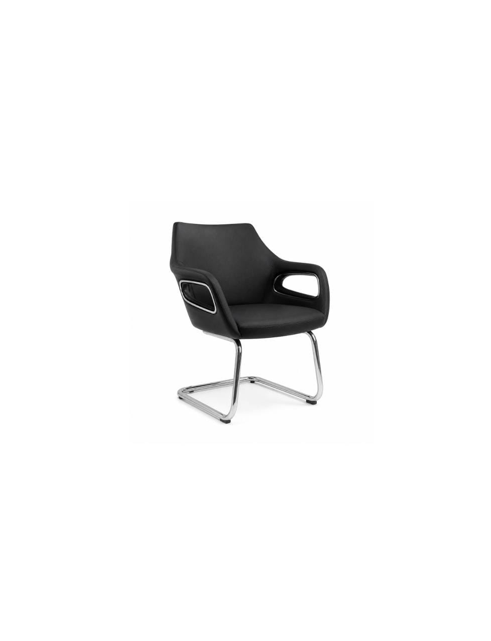 Executive Black Leather Cantilever Guest & Conference Chair