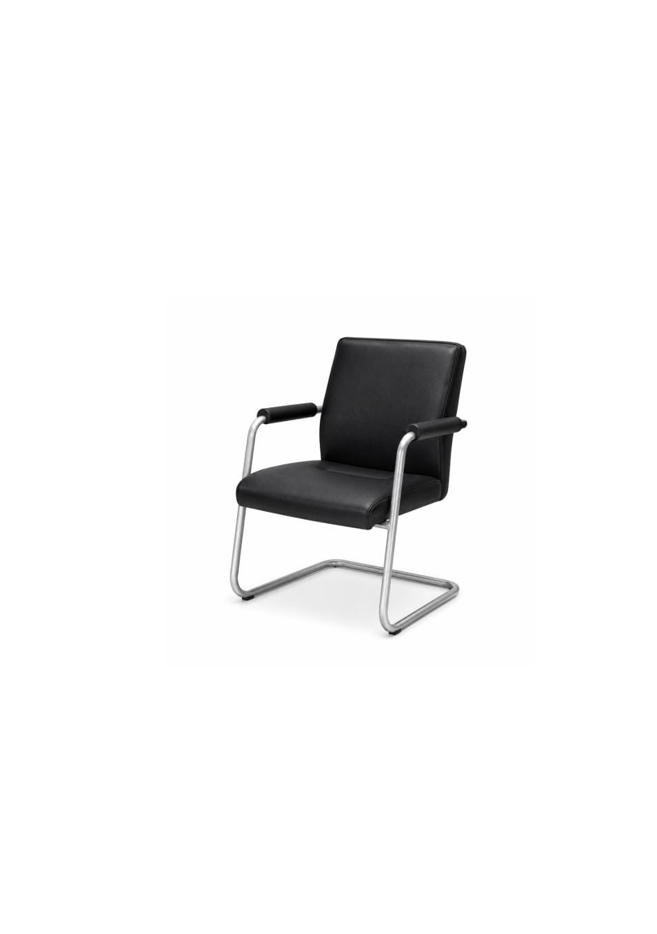 Classic Black Leather Cantilever Guest & Office Chair