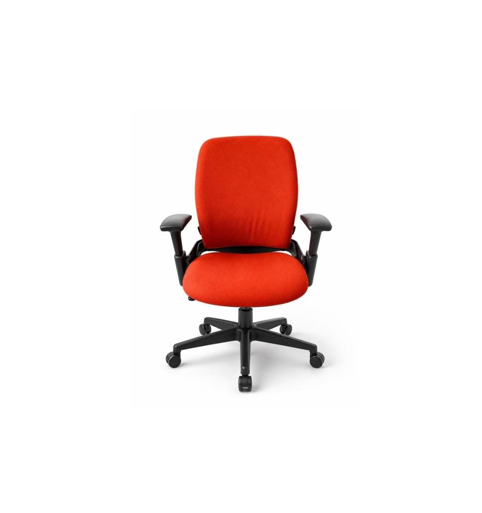 Ergonomic Orange Fabric Office Task Chair with Adjustable Arms